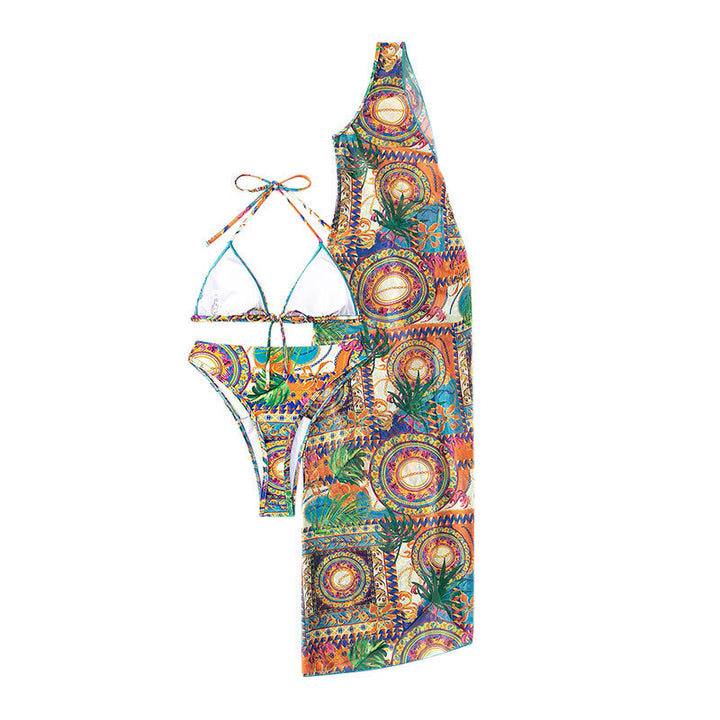 Damen Bikini mit verspieltem Wickeldesign und modischem Mustermix Drune