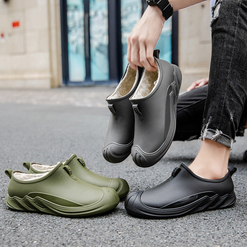Herren Gefütterte wasserdichte Kurzschlupf-Clogs mit Thermofutter und profiliertem Outdoor-Sohlenprofil Drune