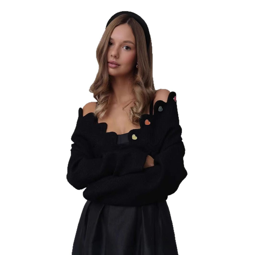 Damen Figurbetonte Jacke mit einzigartigem Knopfdesign Drune