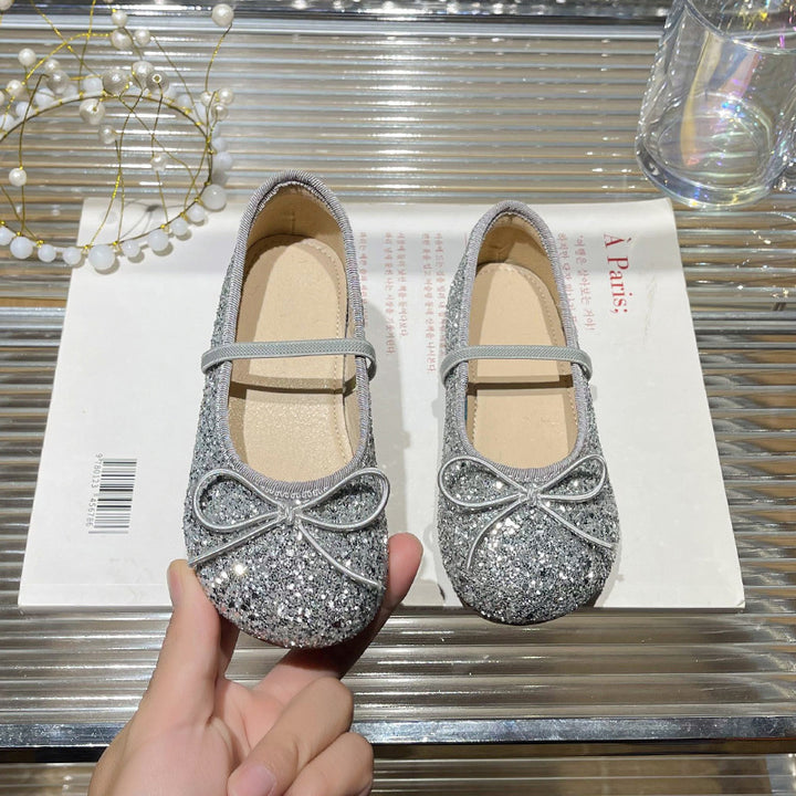Mädchen Glitzernde Ballerinas mit dekorativer Schleifenverzierung Drune