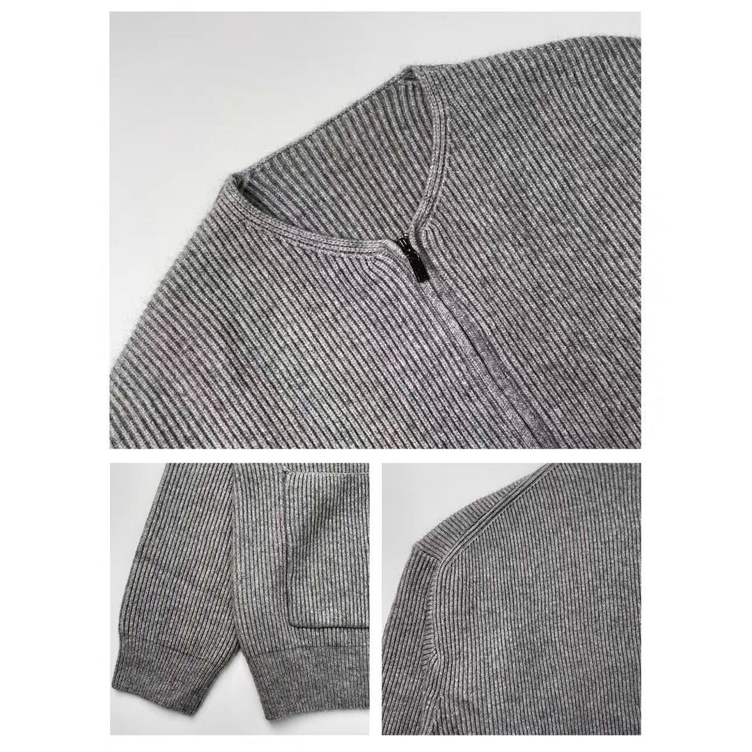 Damen Modische Strickjacke mit Reißverschluss Drune