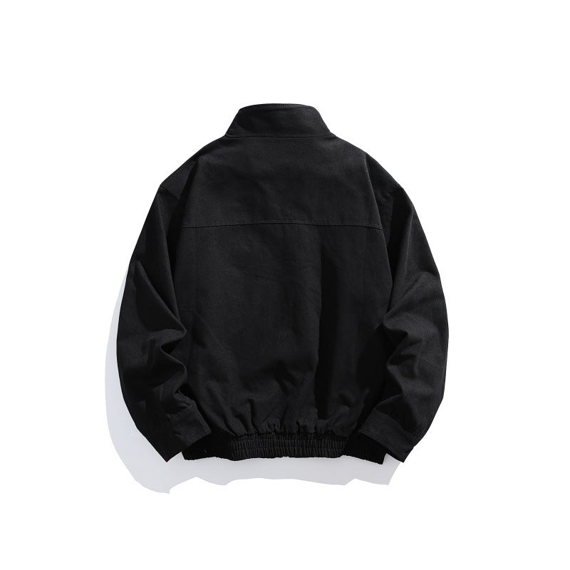Herren Oversized Canvas-Fieldblouson mit Utility‑Taschen und Stehkragen Drune