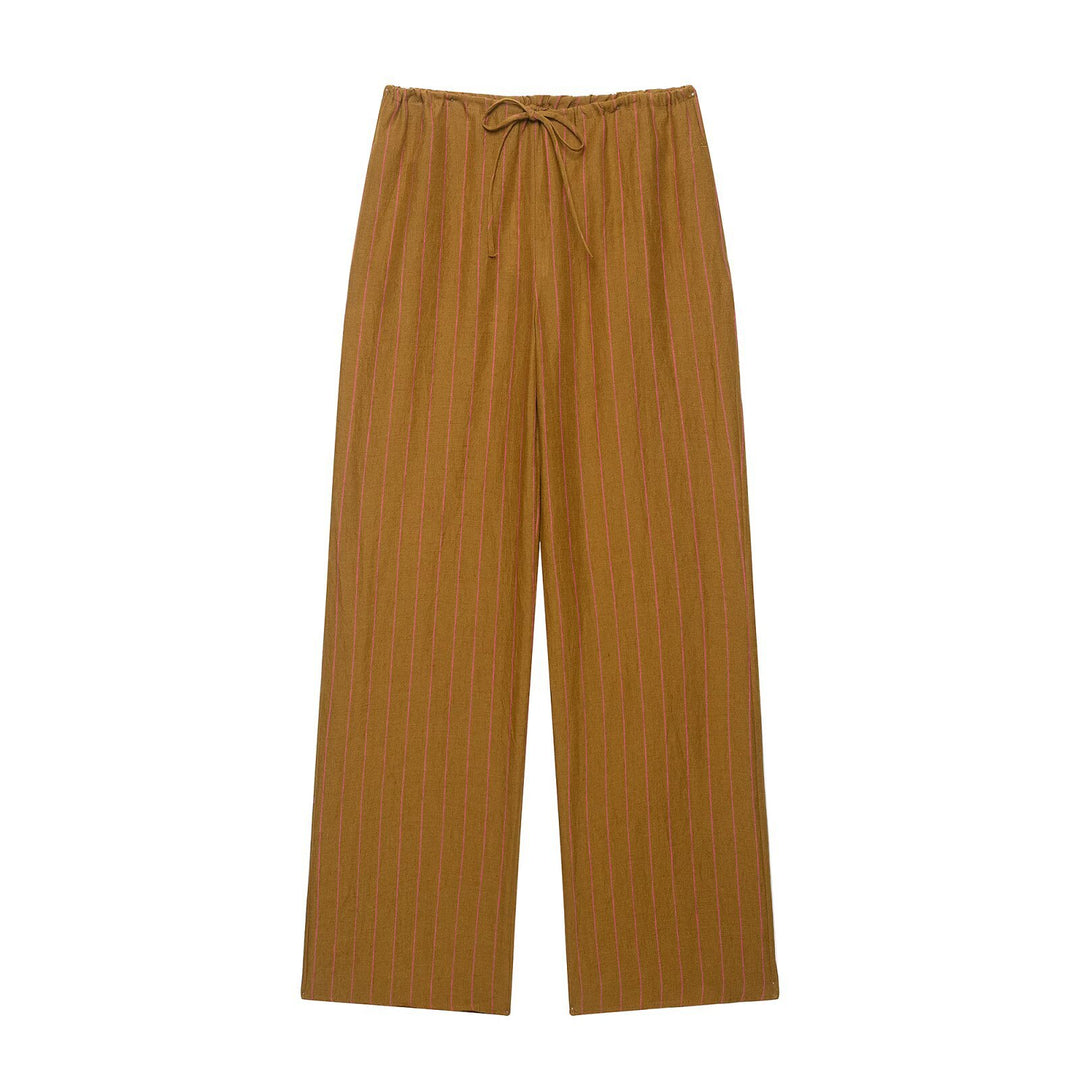 Damen Oversize Streifenbluse mit tiefem V‑Ausschnitt und gerundetem Saum Drune