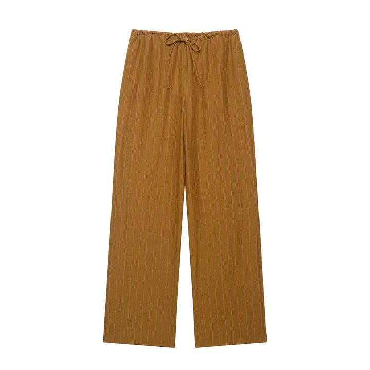 Damen Oversize Streifenbluse mit tiefem V‑Ausschnitt und gerundetem Saum Drune
