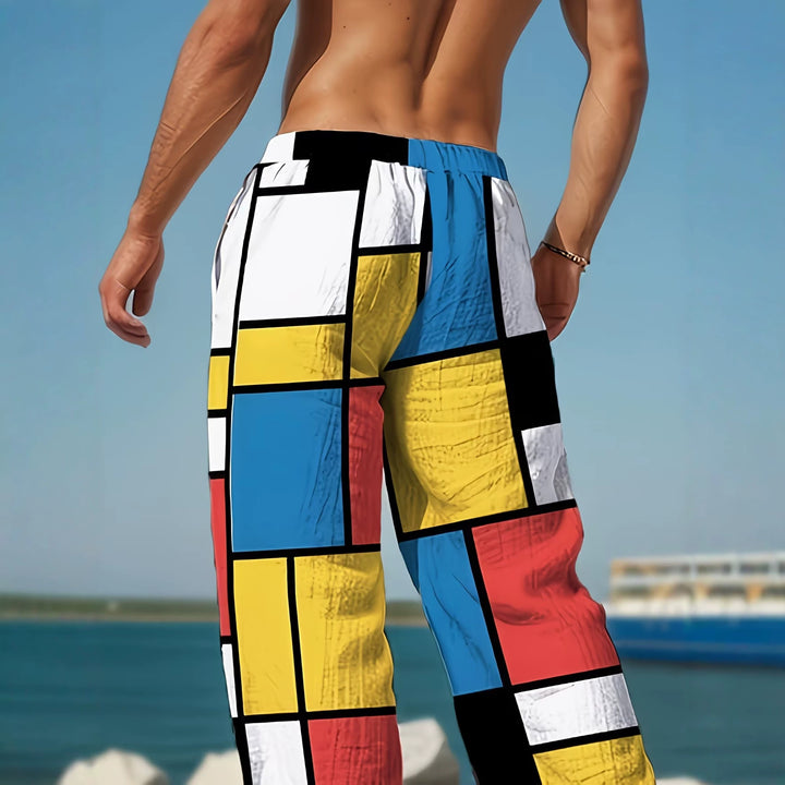 Herren Bunte Strandhose mit grafischem Mustermix Drune
