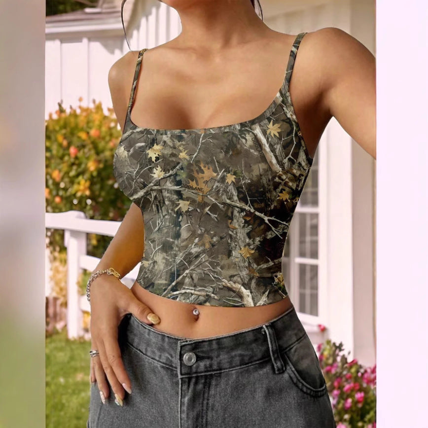 Damen ärmelloses Top im Camouflage-Design Drune
