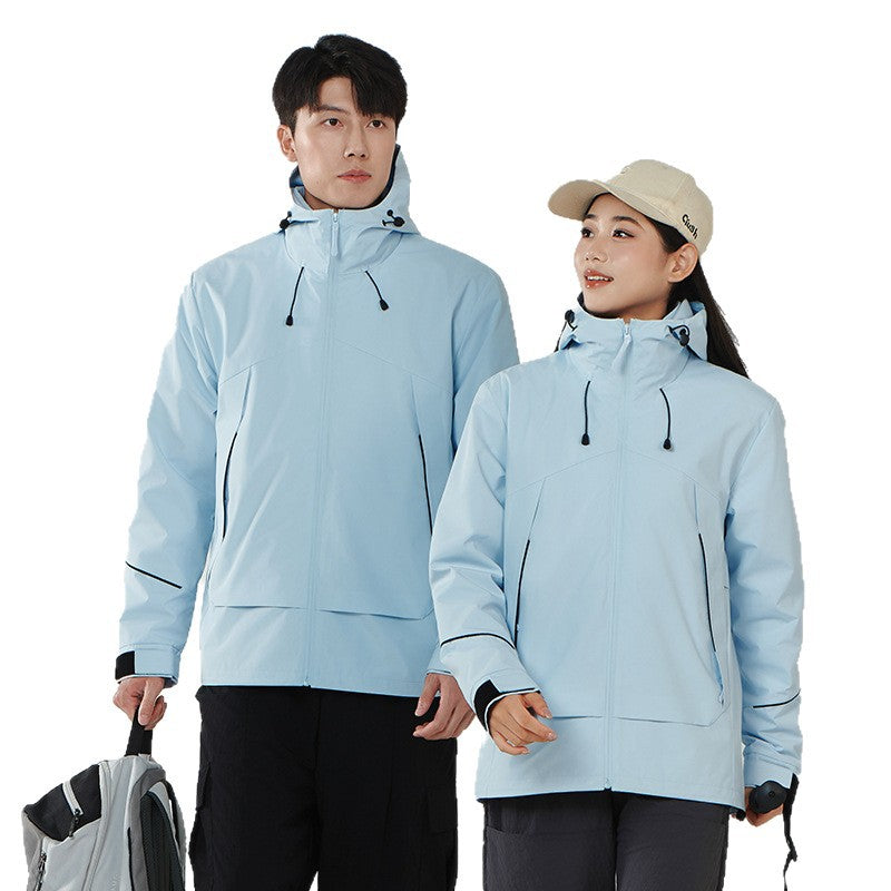 Damen Leichte wind- und wasserabweisende Softshell-Trekkingjacke mit verstellbarer Kapuze Drune