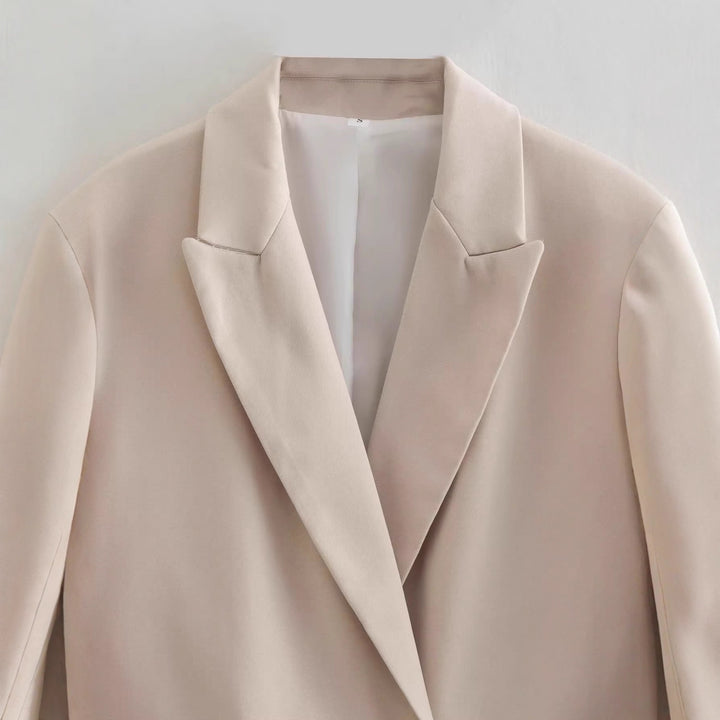 Damen stilvolle Blazerjacke mit doppelter Knopfleiste und breiten Revers Drune