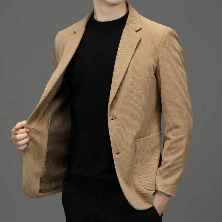 Herren Cord-Sakko Slim-Fit mit Reverskragen und aufgesetzten Taschen Drune