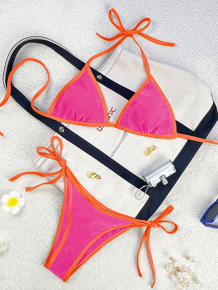 Damen Triangel-Bikini mit verspielten Schleifen Drune