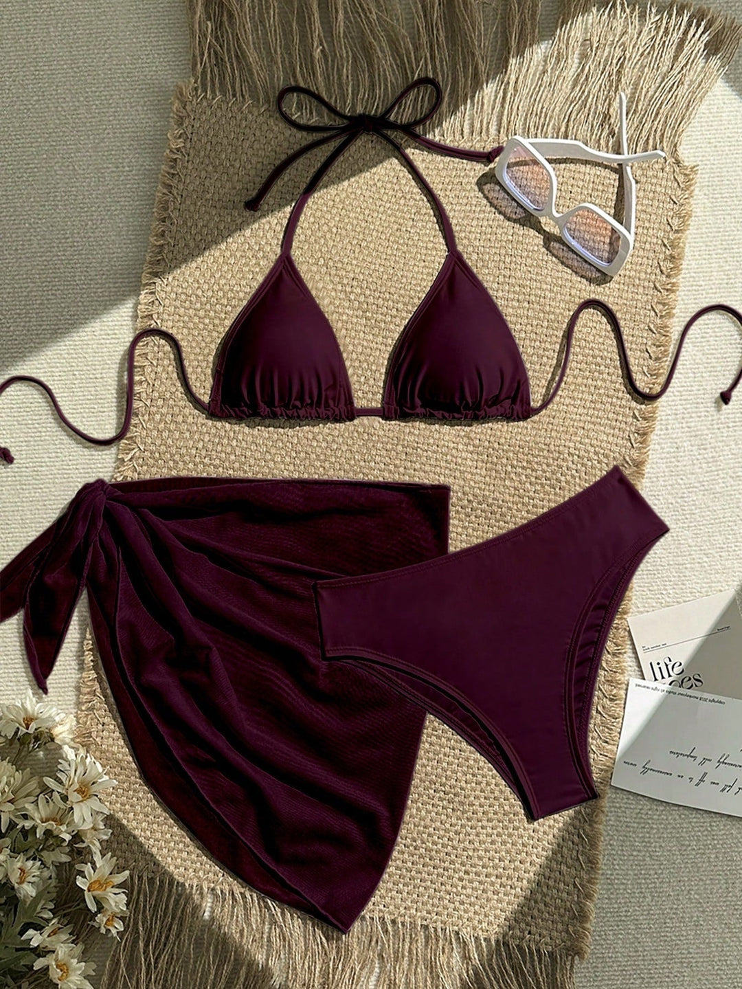 Damen Triangel-Bikini mit Wickeltuch und verstellbaren Trägern Drune