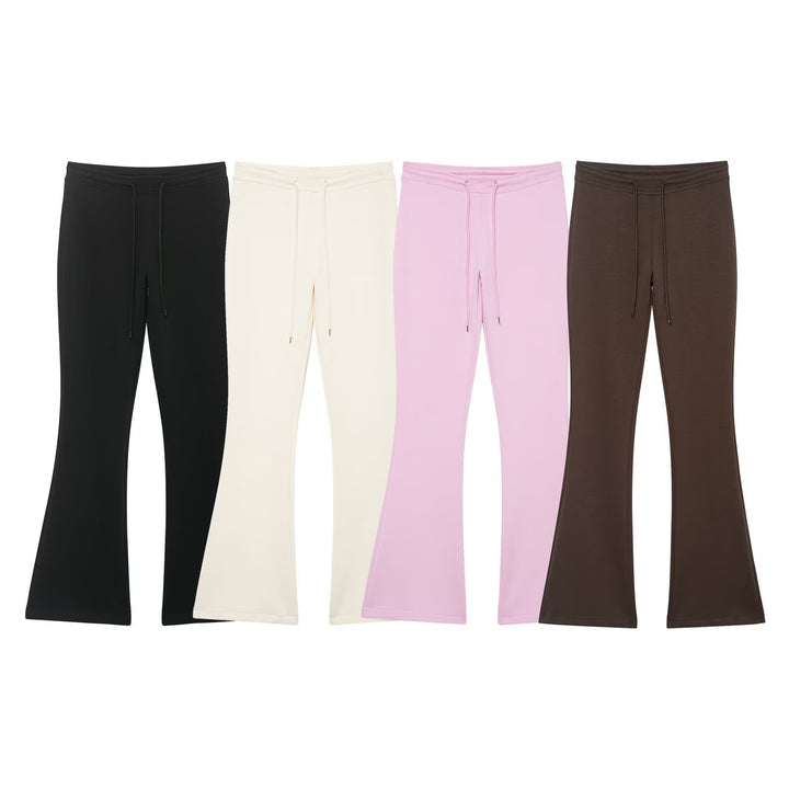 Damen Highwaist Schlaghose aus weichem Sweat mit Tunnelzug Drune