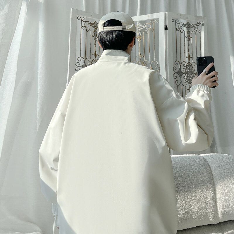 Unisex Trendige Übergangsjacke mit hohem Kragen und lässigem Schnitt Drune