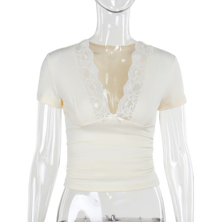 Damen elegantes Spitzenoberteil Drune