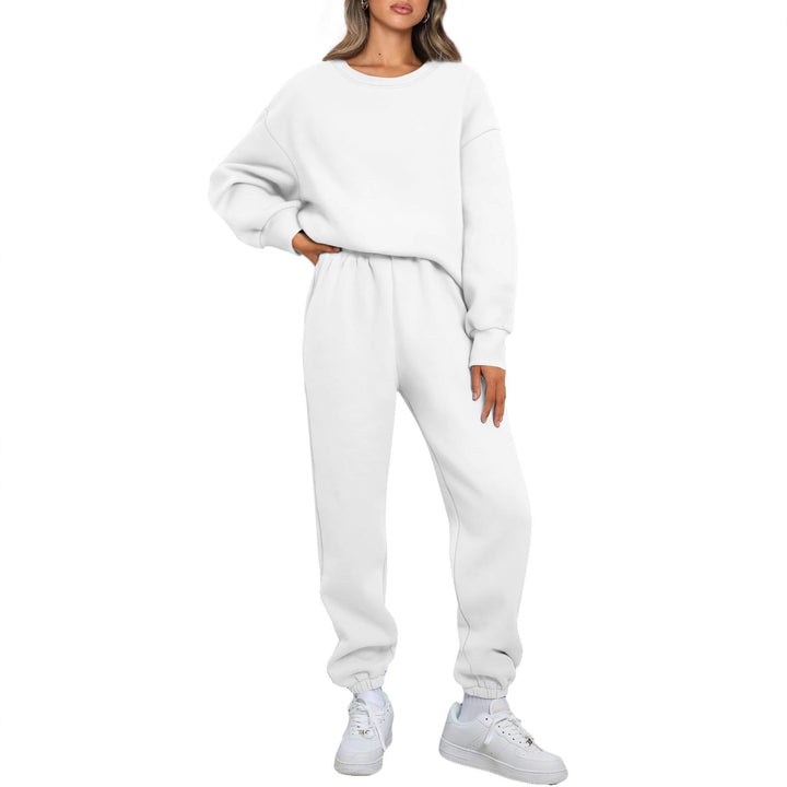 Damen nan gemütliches zweiteiliges Lounge-Set aus French-Terry mit Oversize-Sweatshirt und taillierter Jogginghose Drune