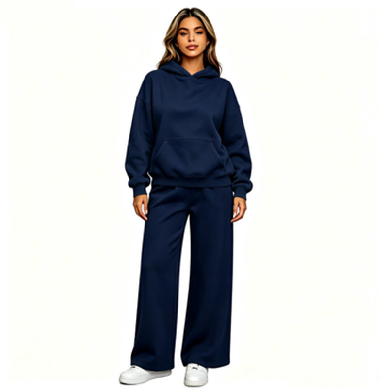 Damen Lässiger Kapuzenpullover mit weiten Hosen Drune