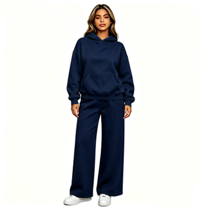 Damen Lässiger Kapuzenpullover mit weiten Hosen Drune