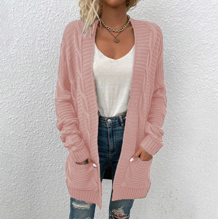 Damen Grobstrick Cardigan mit lässigem Design und praktischen Taschen Drune