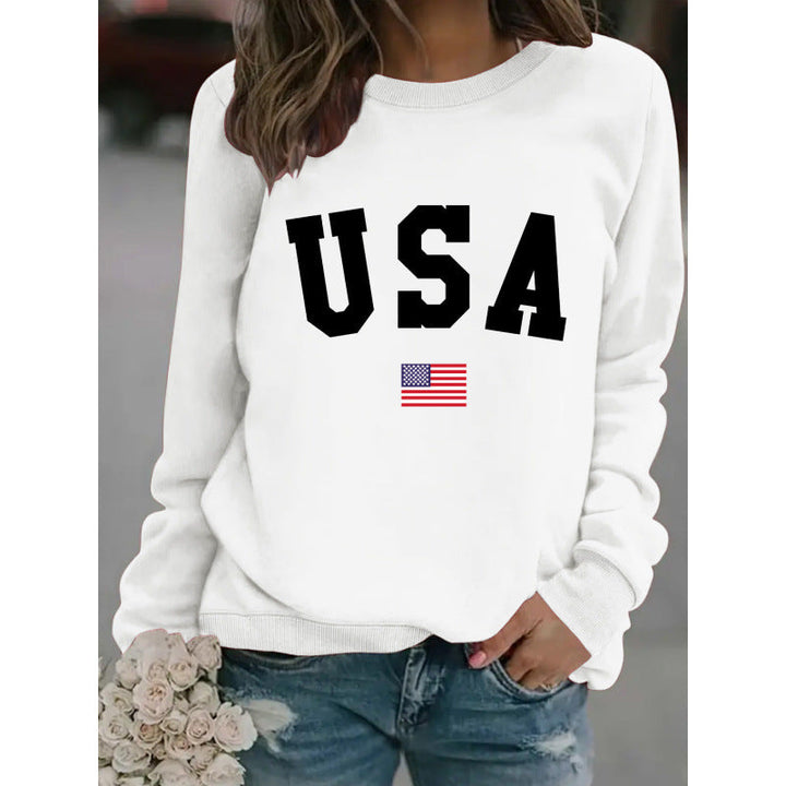 Damen Sweatshirt mit modernem USA-Statement und gemütlicher Passform Drune
