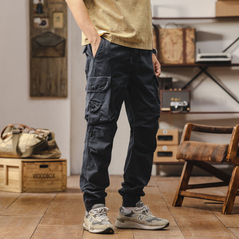 Herren Taktische Cargo-Joggerhose mit Tunnelzugbund und verstellbaren Druckknopf‑Taschen Drune