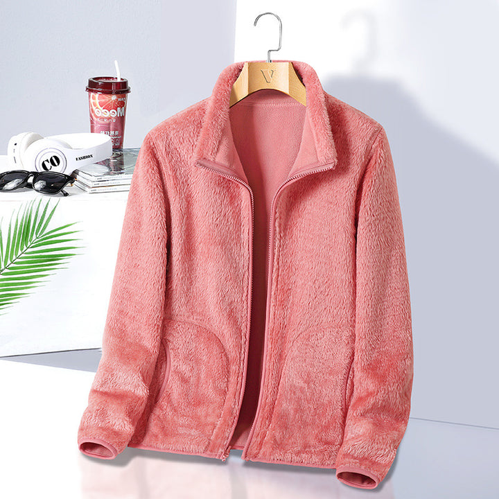 Damen Fleecejacke mit hohem Kragen Drune