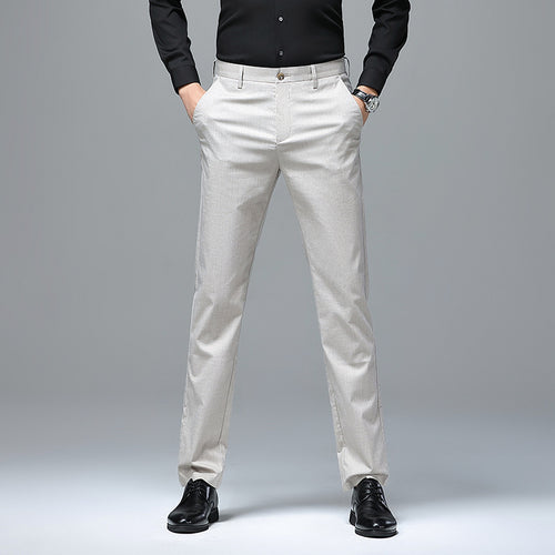Herren Schmale Chino-Businesshose mit Bügelfalte und leichtem Stretch Drune