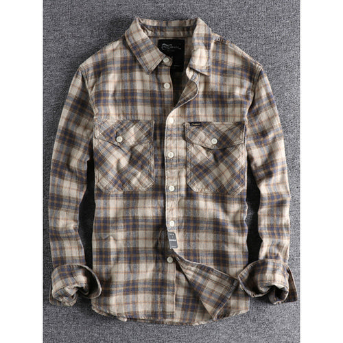 Herren Karo-Flanell-Hemd mit Brusttaschen und legerer Relaxed‑Passform Drune