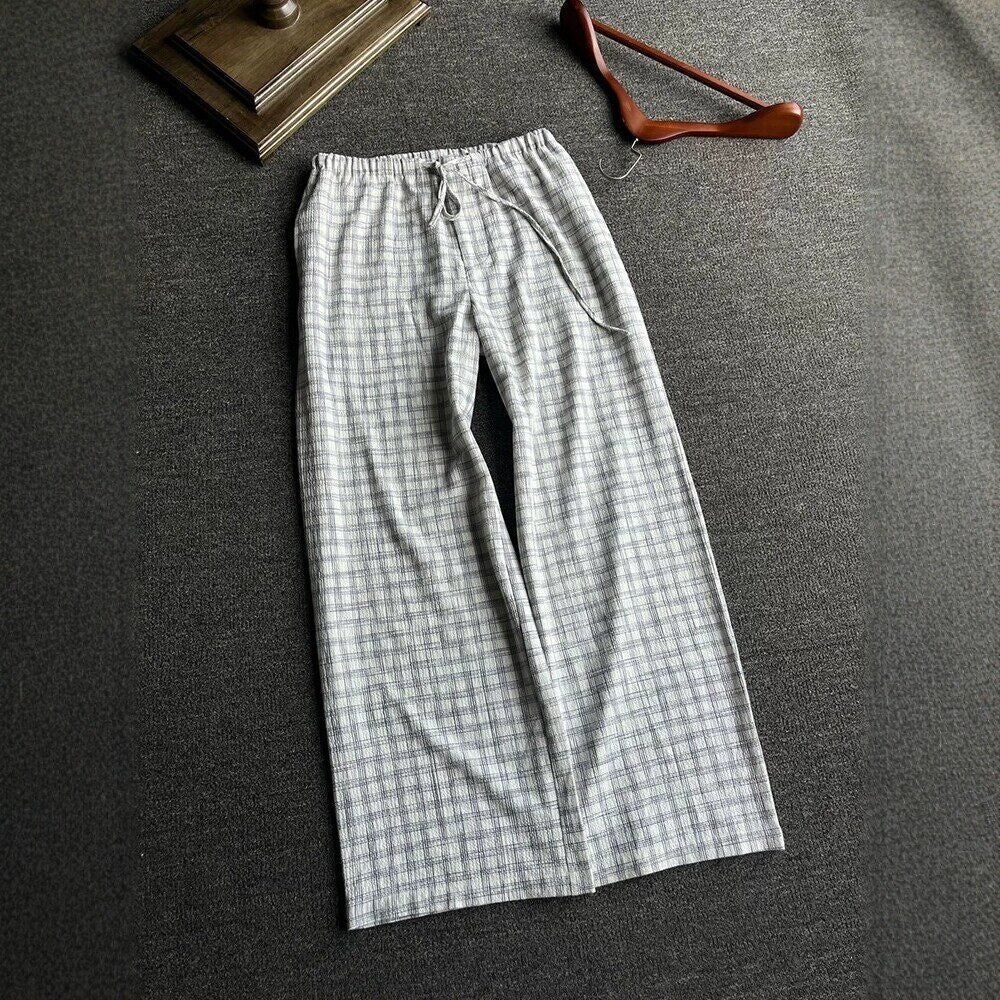 Herren Lässige Karierte Freizeithose Drune