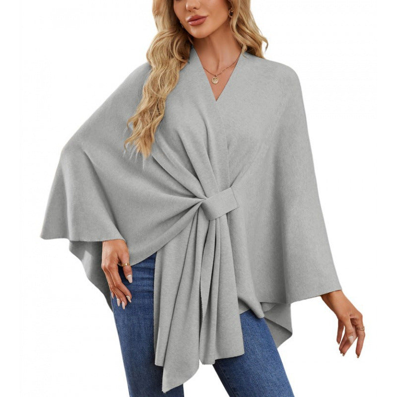 Damen modischer Wickelmantel mit trendigem Design Drune