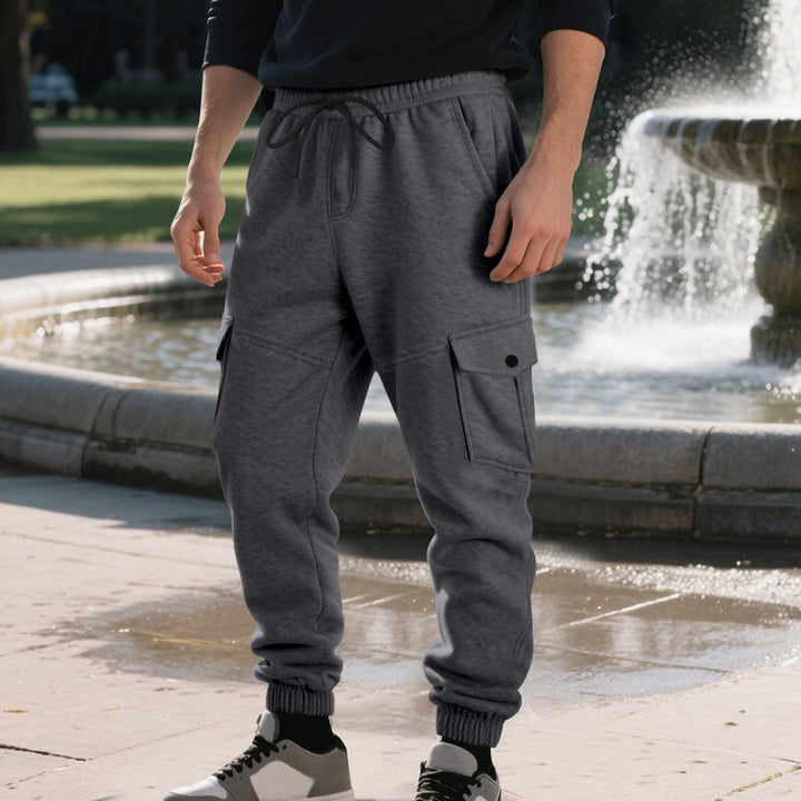 Herren Funktionale Cargo-Jogginghose mit Tunnelzug, Sicherheits-Flap-Taschen und elastischem Knöchelbündchen Drune