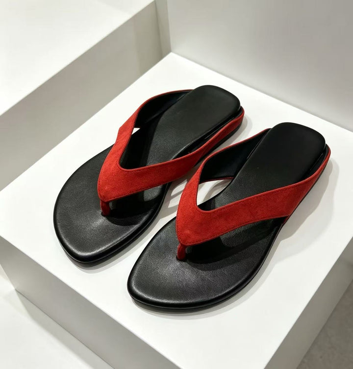 Damen Zehentrenner-Sandalen mit rutschfester Sohle und bequemem Fußbett Drune