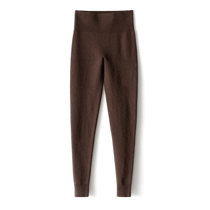 Damen Thermo-Leggings aus Feinstrick mit hohem Bund und Rippbündchen Drune