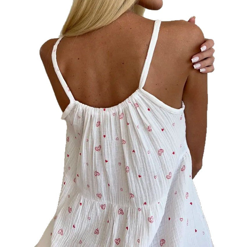 Damen Luftiges Sommerkleid mit Rüschensaum und Floralem Muster Drune