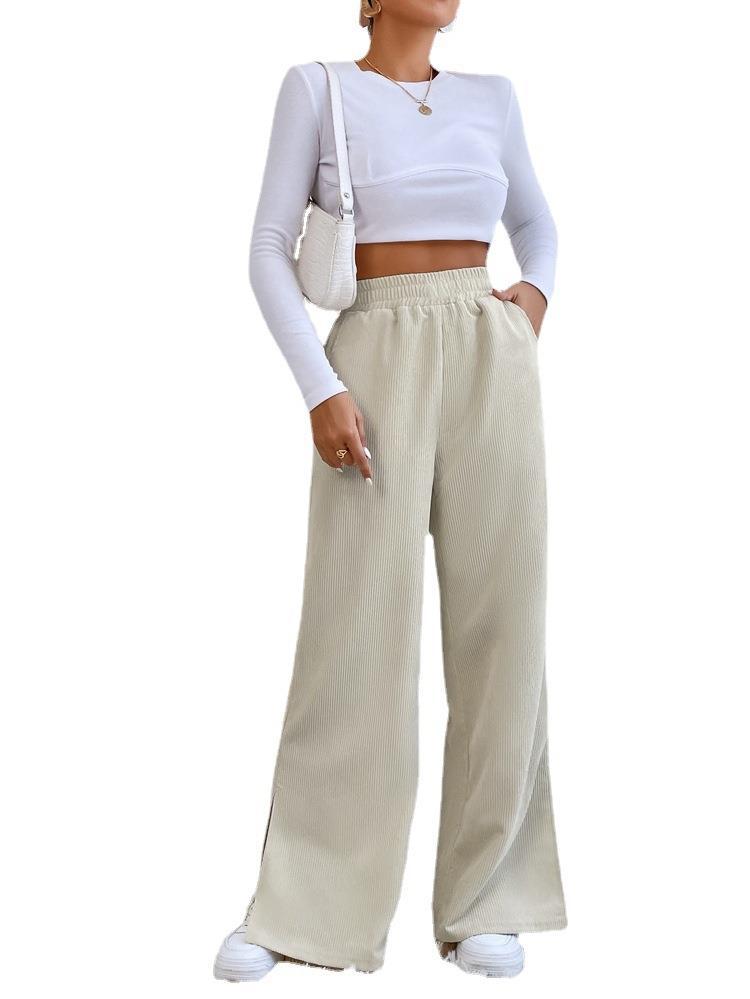 Damen Hoch taillierte Freizeithose mit geradem Schnitt Drune