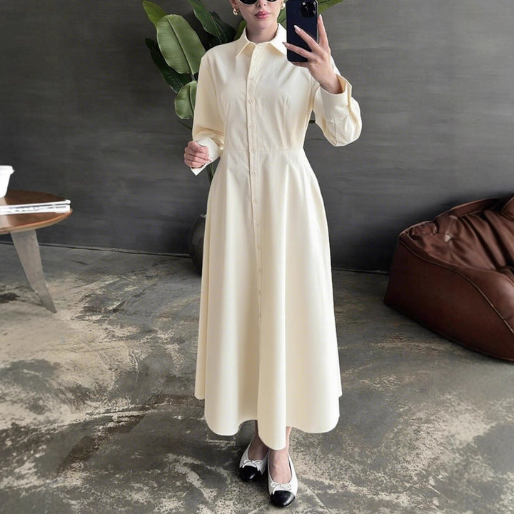 Damen Hemdkleid mit eleganter Knopfleiste und taillierter Figur Drune