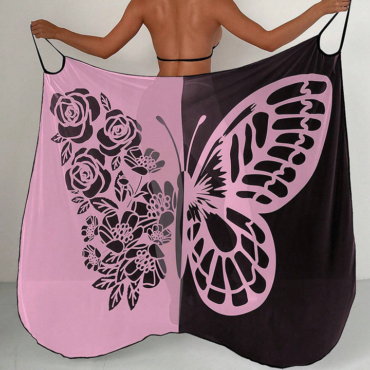 Damen Strandtuch mit elegantem Schmetterlingsdruck Drune
