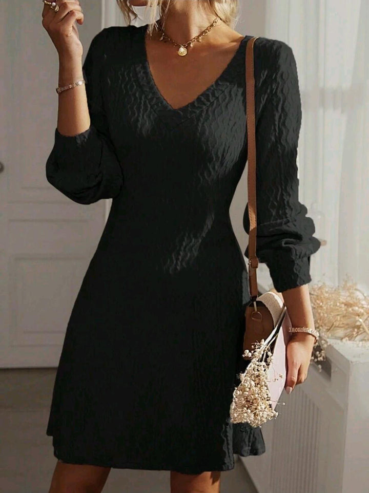 Damen Wickelkleid mit strukturiertem Muster und V-Ausschnitt Drune