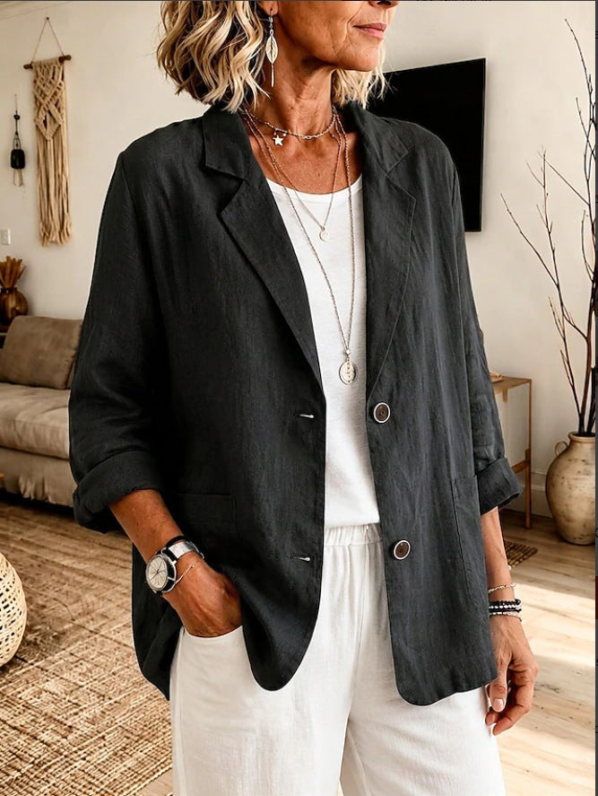 Damen Leichte und elegante Leinenjacke Drune