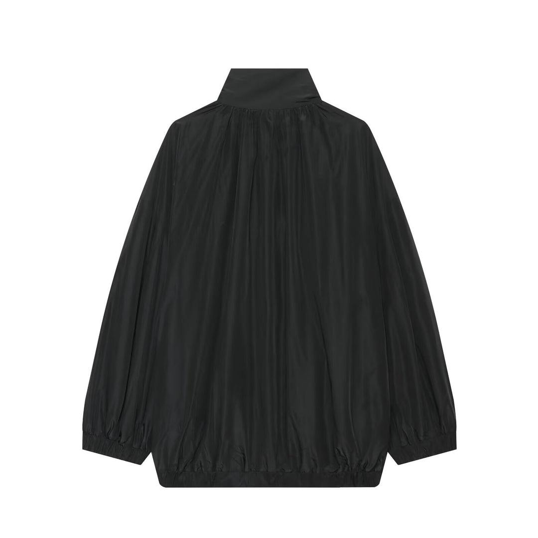 Damen Oversize Regenblouson im Cocoon‑Schnitt mit hohem Stehkragen und elastischem Saum Drune