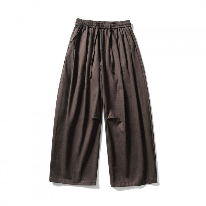 [Unisex] Weite Leinenmix-Hose mit elastischem Bund und Tunnelzug Drune