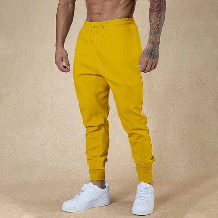 Herren nan athletische Frottee-Jogginghose mit hohem Bund Kordelzug und schmal zulaufenden Rippbündchen Drune
