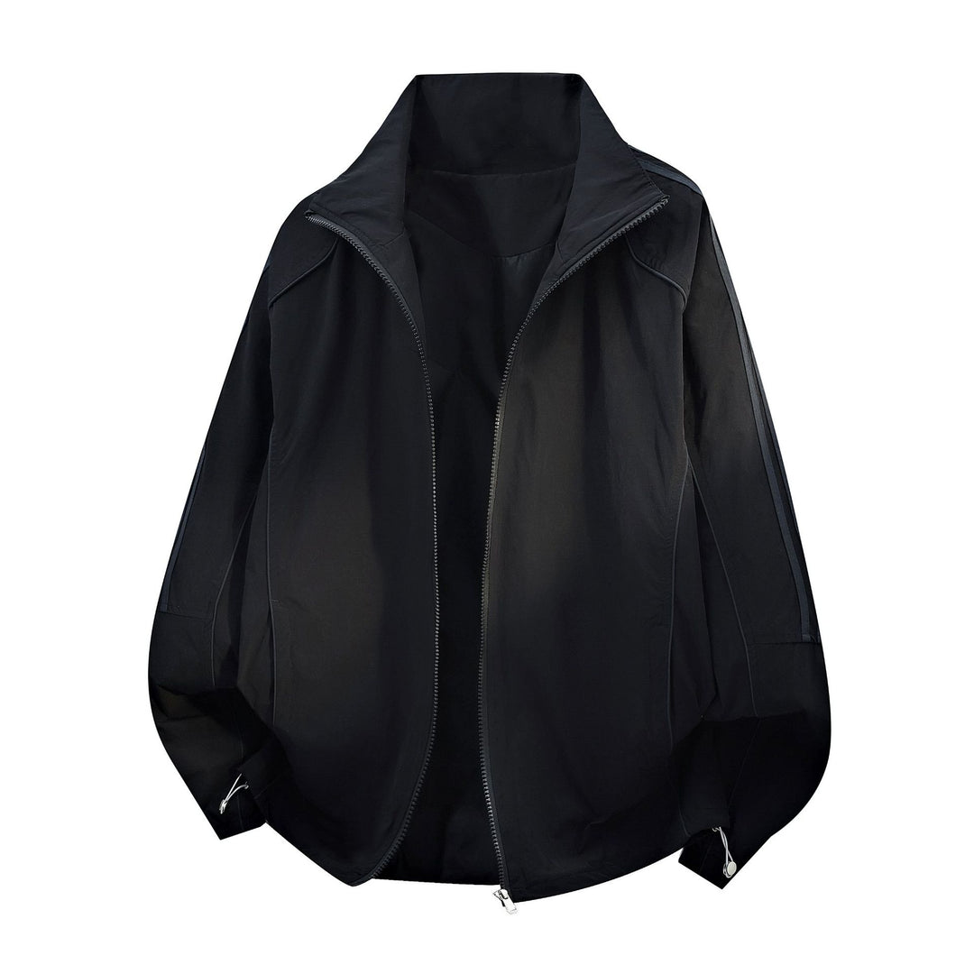 Damen Leichte Oversize-Windjacke mit Stehkragen, Kordelzug und elastischen Bündchen Drune