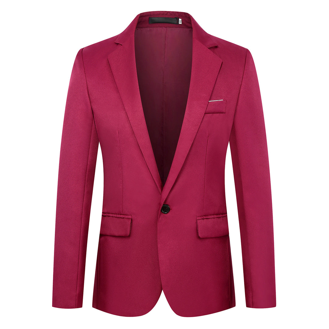 Herren nan tailliertes Satin-Sakko mit schmaler Silhouette, Notch-Revers und dekorativer Brustpaspel Drune