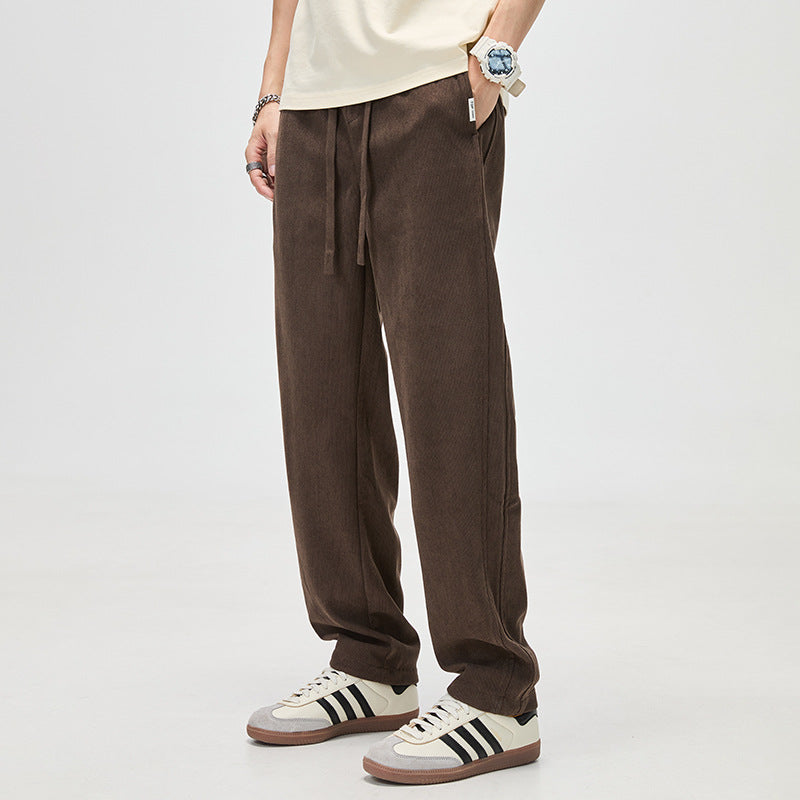 Herren Cordhose mit Kordelzug und geradem Bein Drune