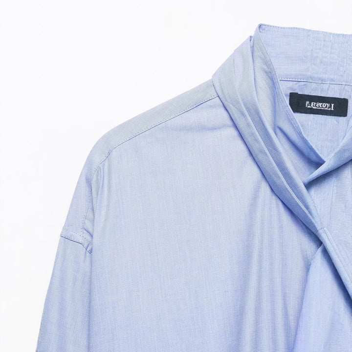 Damen Bluse mit Schleifenkragen und oversized Boxy‑Schnitt Drune