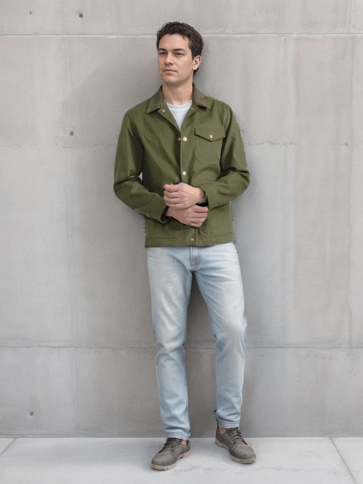 Herren Suedejacke mit modischem Design und praktischen Taschen Drune