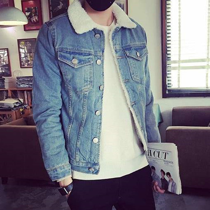 Herren Denimjacke mit Teddyfutter Drune