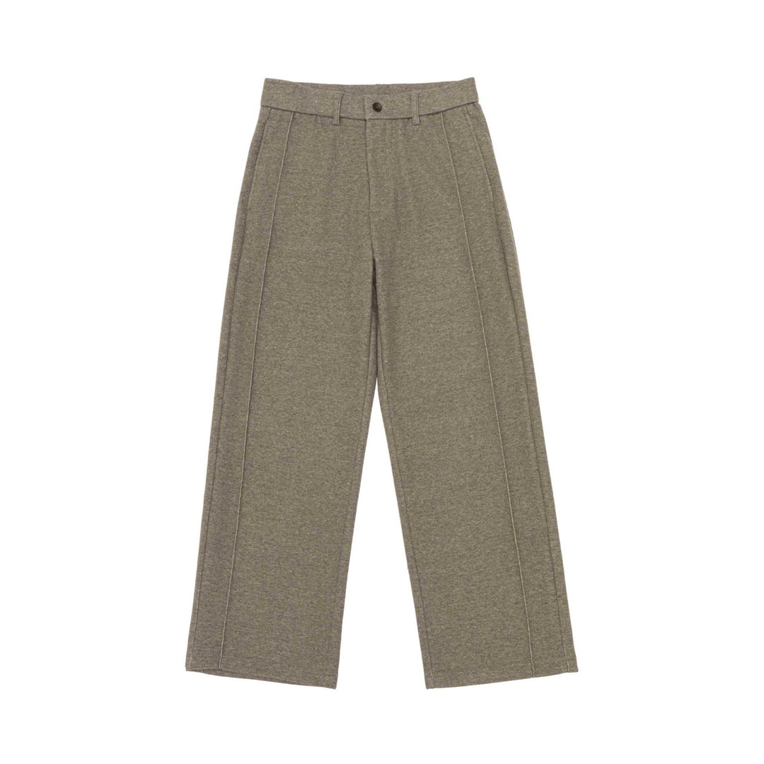 Damen Weite Bundfaltenhose aus Sweatstoff mit hoher Taille und Bügelfalte Drune