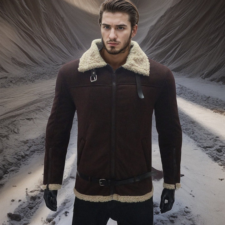 Herren luxuriöse Lammfelljacke Drune