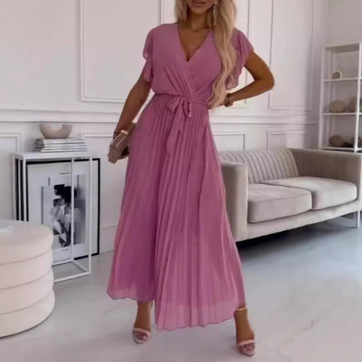 Damen Wickelkleid mit plissiertem Rock Drune